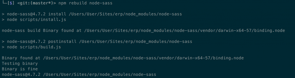 node-sass rebuild