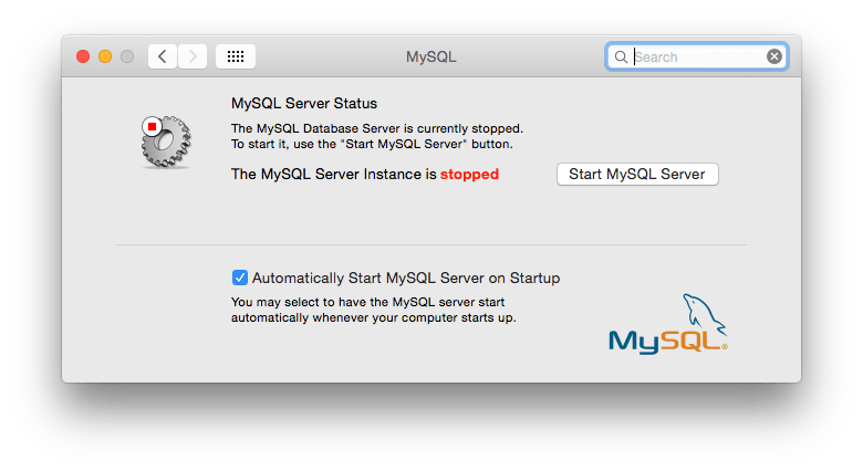 mysql preference pane