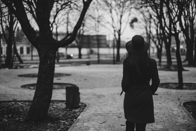 girl taking stroll