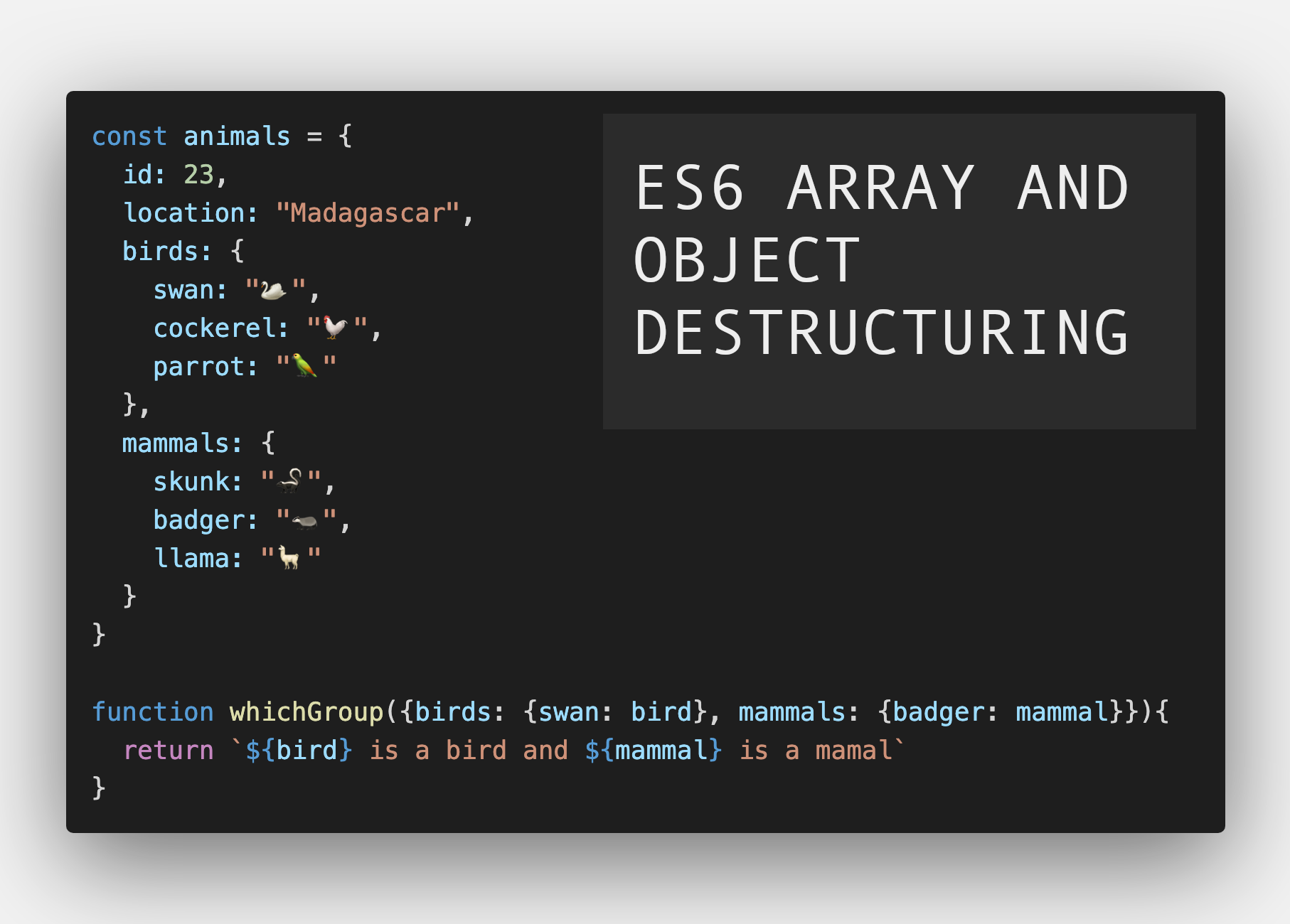 Javascript ES6 Array And Object Destructuring - Anansewaa