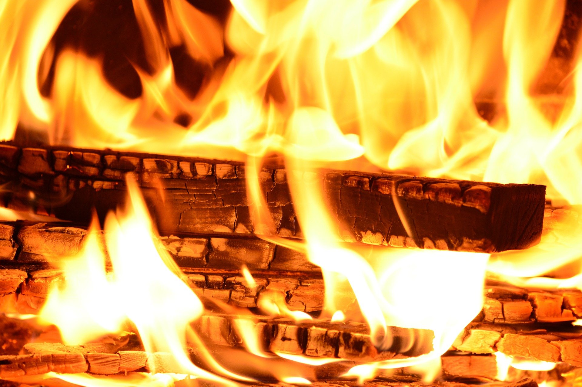 burning wood