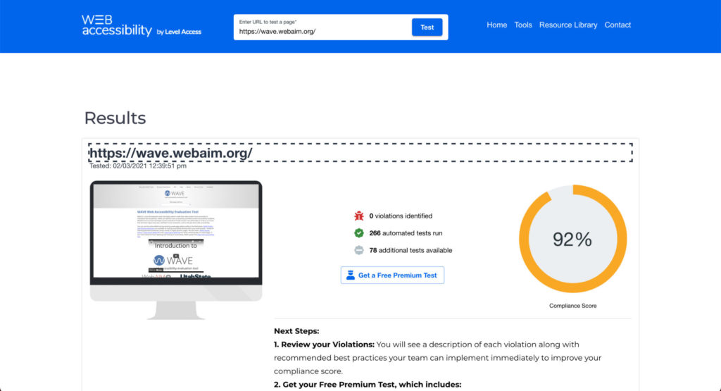 Testing WAVE Web Accessibility Evaluation Tool